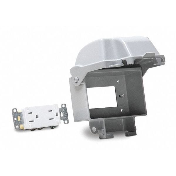 Taymac Electrical Box Cover, Single Gang Box Type, 1 Gang, Aluminum, In-Use Cover - MD5802-0