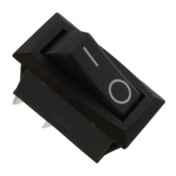 Interruptor basculante arcoeléctrico, SPST, encendido-apagado, trabado, 20A, 24Vcc, terminal de conexión rápida, tipo mate de línea suave - C1300ARBB-602AW