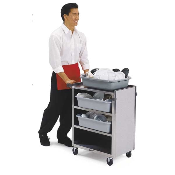 Lakeside Enclosed Bussing Cart, 4 Shelf - 16"x24" - 615GS
