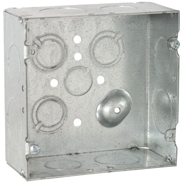 Southwire Electrical Box, 42 cu in, Wall Box Type, 2 Gangs, Steel, Square Shape - 72171-3/4-1W-UPC
