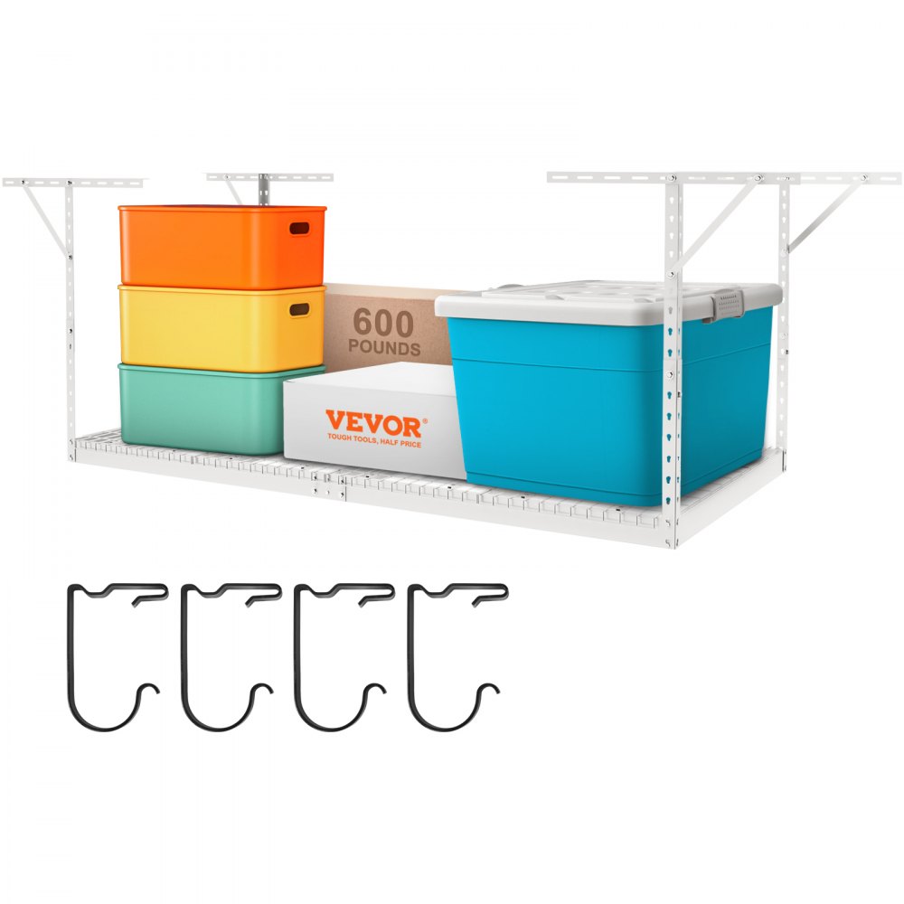 VEVOR Overhead Garage Storage Rack, 4x8 Garage Ceiling Storage Racks ...