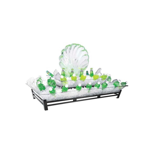 Cal Mil Plastics Cal-Mil IP402-13 2 Tier Metal Ice Housing 24"W x 48"D x 12-1/2"H Black - IP402-13
