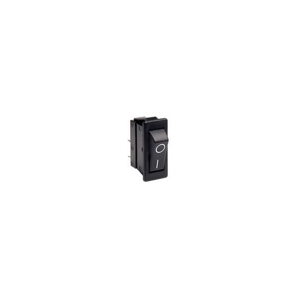 Interruptor basculante arcoeléctrico, Spst, encendido - apagado, 10A, 14Vdc, terminal de conexión rápida, actuador basculante, montaje en panel - C1500WABB