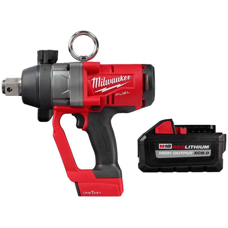 Llave de Impacto Inalámbrica sin Escobillas Milwaukee M18 FUEL ONE-KEY de 18V con Batería de Iones de Litio de 8.0Ah y Anillo de Fricción - 2867-20-48-11-1880