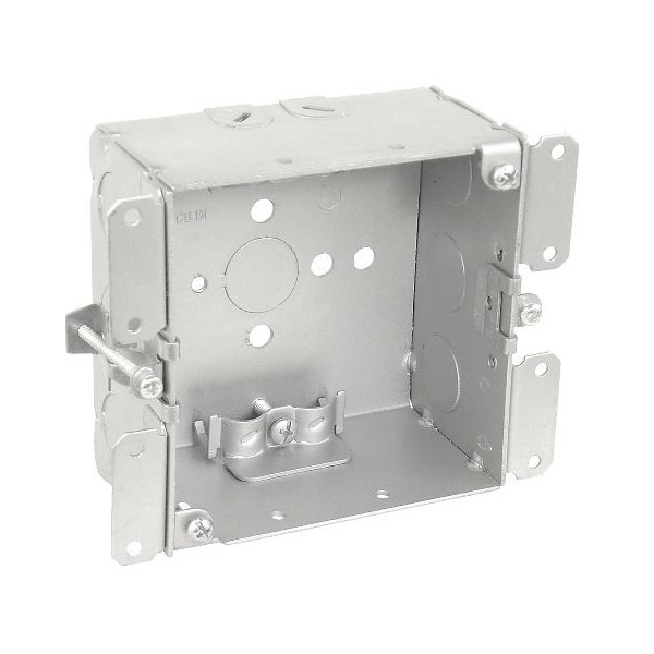 Southwire Electrical Box, 30.3 cu in, Square Box Type, 4 Gangs, Steel, Square Shape - 52171-OWR