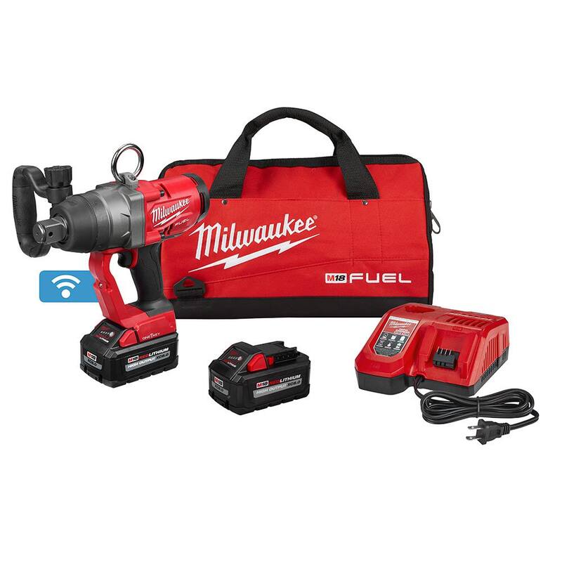 Llave de impacto inalámbrica sin escobillas Milwaukee M18 FUEL ONE-KEY de 18V con anillo de fricción y dos baterías de 8.0 Ah - 2867-22