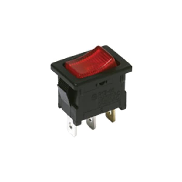 Interruptor basculante de componentes C&K, SPST, encendido-apagado, con traba, terminal de conexión rápida, actuador basculante, montaje en panel - DA102J12S215QF