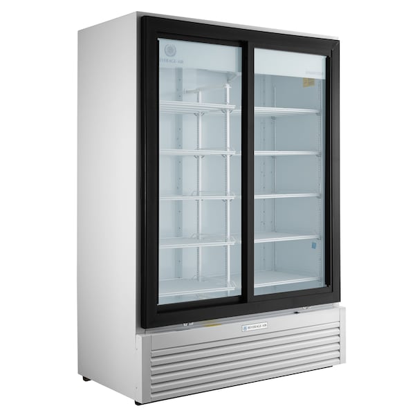 Beverage-Air Glass Door Merchandiser, Sliding Doors, 34.98 cu. ft. Capacity, White - MT53-1-SDW