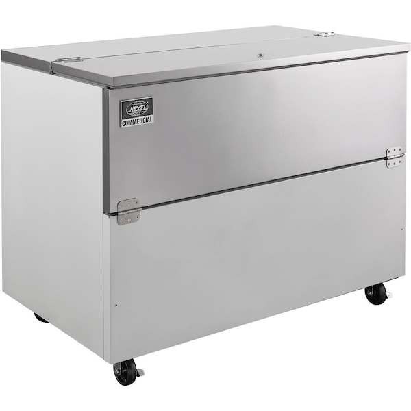Global Industrial Nexel Mobile Milk Cooler, Single Sided, 18.5 Cu. Ft., Stainless Steel - 243093