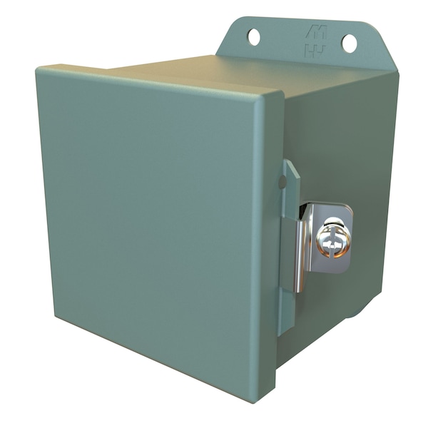 Hammond Steel Electrical Enclosures, 4 in H, 4 in D, 4 in W, NEMA 4, 12, Hinged - HJ444HLP