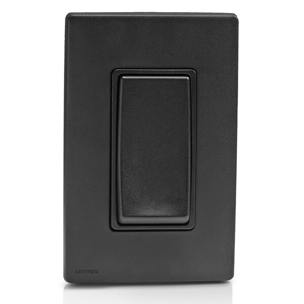 Interruptor de balancín RENU de Leviton, de una sola polo, SW ONYX BLACK - RE151-OB