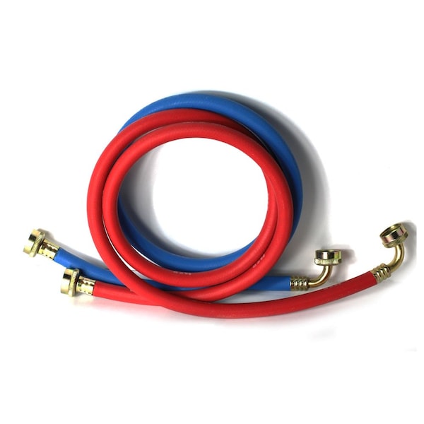Thrifco Plumbing 5ft Reinforced Rubber Washing Machine Hose Set 1 Hot, Red & 1 - 4402746
