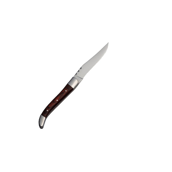 Bon Chef Laguiole, Steak Knife, Red Wood Handle, 4" Blade, 13/0, 8.88" , set of 12 - S942