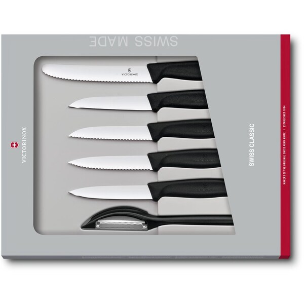 Swiss Army Brands 2024 Victorinox Kitchen Swiss Classic 6 Piece Paring Knife Set, Black - VIC-6.7113.6G
