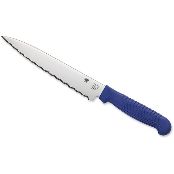 Spyderco 2024 Spyderco Kitchen Classics, Utility Knife Serrated 6In, Lightweight Blue - SPY-K04SBL
