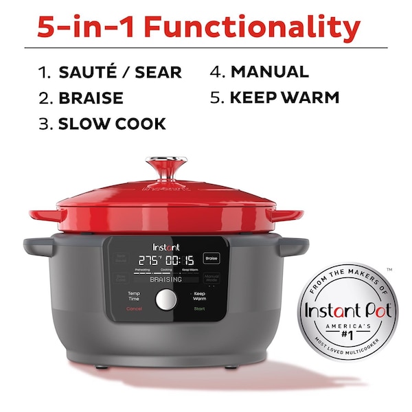 Instant Cast Iron Dutch Oven 6 qt Red - 140-0038-01