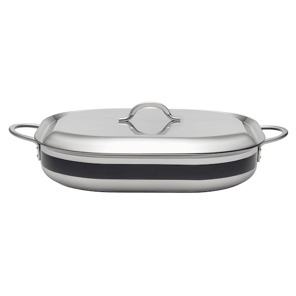 Bon Chef Country French 2 Oblong Pan W/Lid  15" X 11" X 2 7/8"  5 Qt - Black - 71023-CF2-B