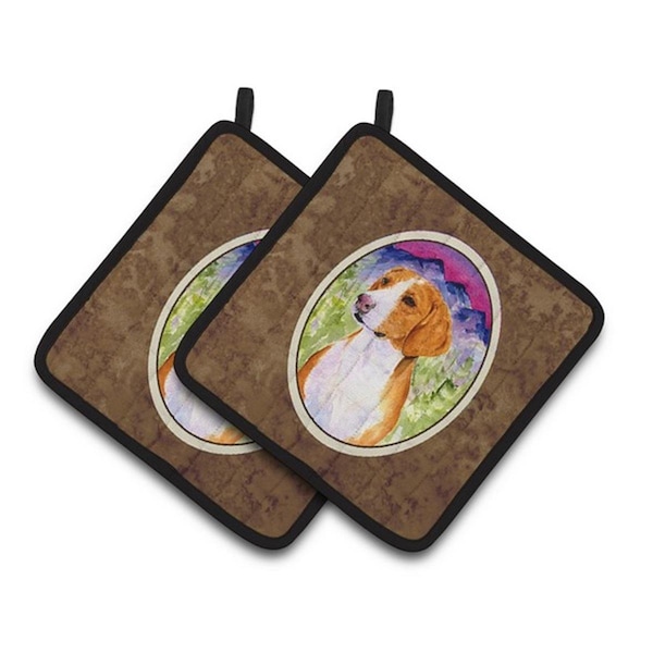 Carolines Treasures Drever Pair of Pot Holders, 7.5 x 3 x 7.5 in. - SS1020PTHD