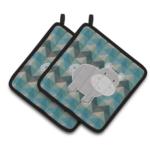 Carolines Treasures Hippopotamus Pair of Pot Holders - BB7031PTHD