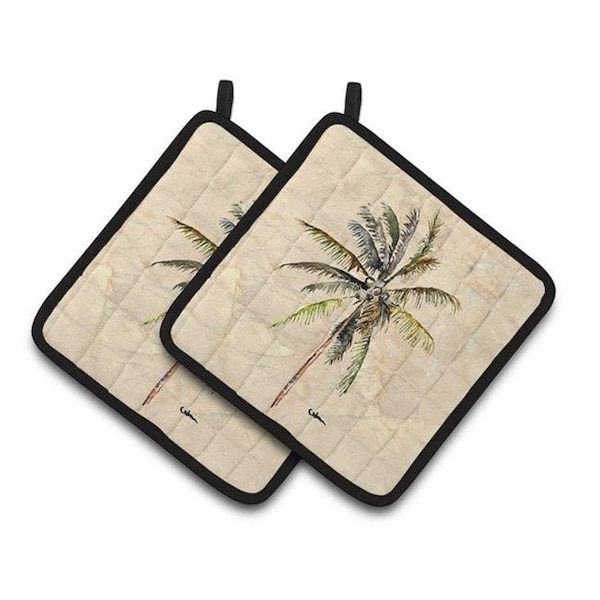 Carolines Treasures Carolines Treasures 8482PTHD Palm Tree Pair of Pot Holders; 7.5 x 3 x 7.5 in. - 8482PTHD