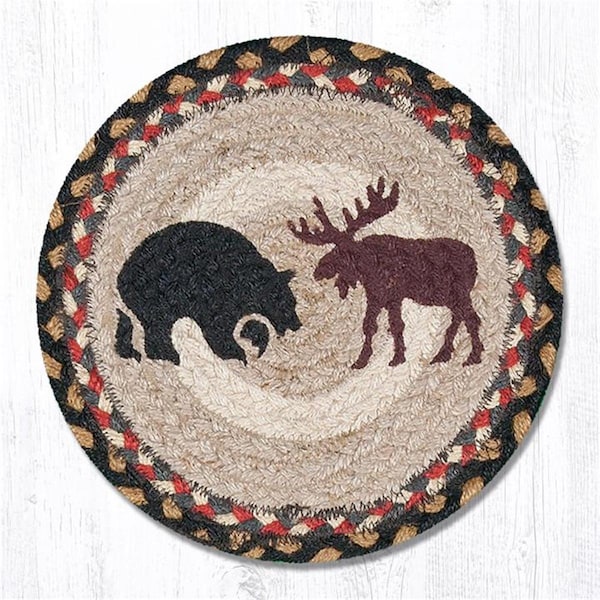 H2H 10 x 10 in. Bear & Moose Printed Round Swatch - H22548606