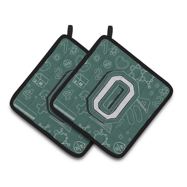 Carolines Treasures Letter O Back to School Initial Pair of Pot Holders, 7.5 x 3 x 7.5 in. - CJ2010-OPTHD