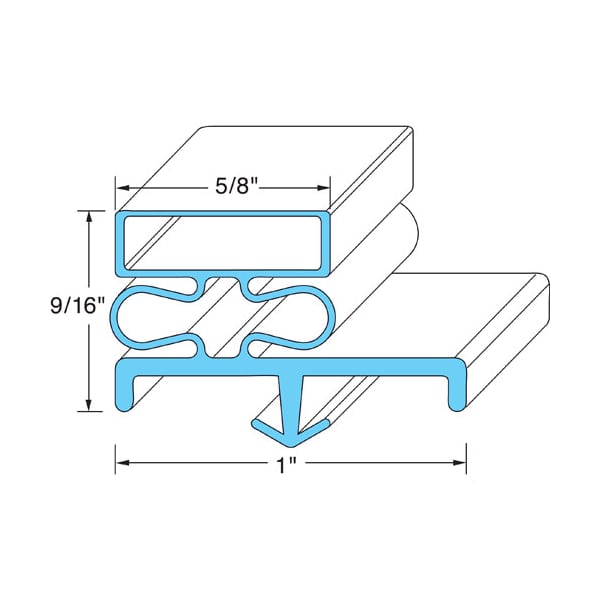 Continental Refrigeration Door Gasket 21 3/8" X 60 1/2" - 2-723