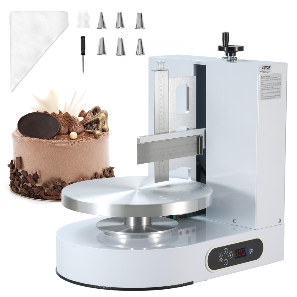 VEVOR Cake Decorating Machine Cake Frosting Spreading for 4" to 12" Cake White - DGNYMMJ412INZ7R1SV1