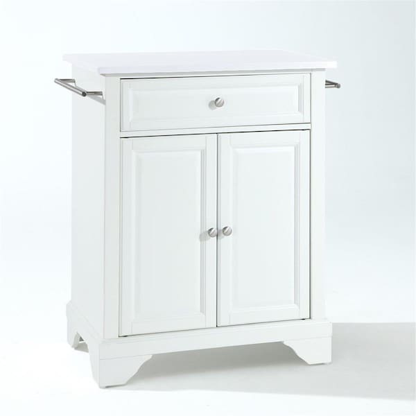 Crosley Brands Lafayette Granite Top Portable Kitchen Island Cart, White - KF30020BWH