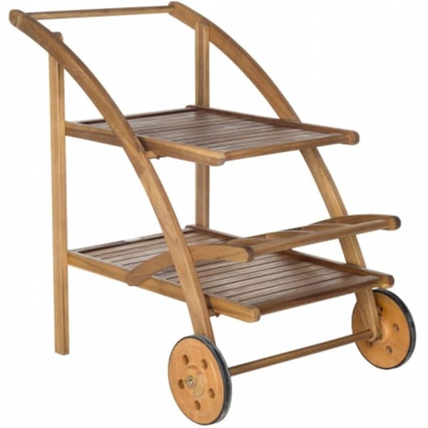 Safavieh Lodi Tea Cart- Teak Look - 34.3 x 34.3 x 25.2 in. - PAT7009A