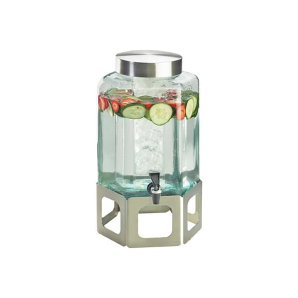 Cal Mil Plastics Cal-Mil 1111-55 Cutout Beverage Dispenser W/Ice Chamber 2 Gallons 10-3/4"W x 11-1/2"D x 22-3/4"H SS - 1111-55