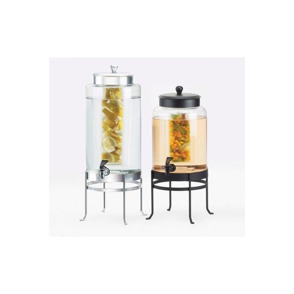 Cal Mil Plastics Cal-Mil 1580-3INF-13 Soho Infusion Beverage Dispenser 3 Gallon 10"W x 12"D x 24-1/2"H Black Base - 1580-3INF-13