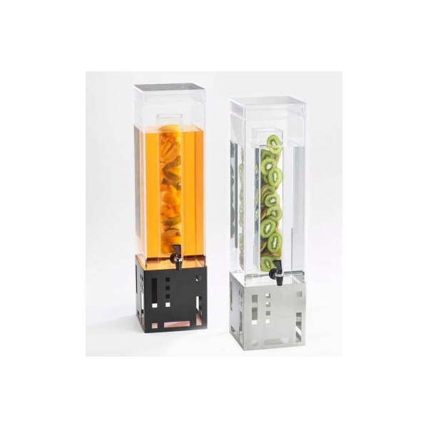 Cal Mil Plastics Cal-Mil 1602-3INF-13 Squared Infusion Beverage Dispenser 3 Gallon 7-1/2"W x 9-1/2"D x 26-3/4"H Blk - 1602-3INF-13