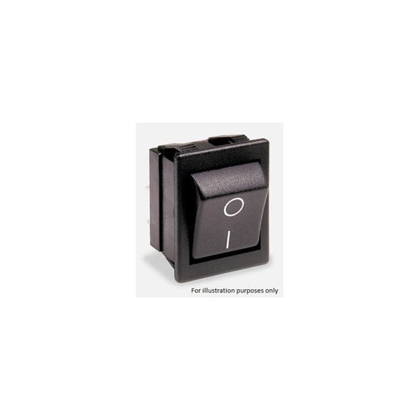 Interruptor de balancín arcoeléctrico, Dp4T, encendido-apagado-encendido, momentáneo, 10A, 24Vcc, Terminal de conexión rápida, actuador de balancín - C1572AABB.