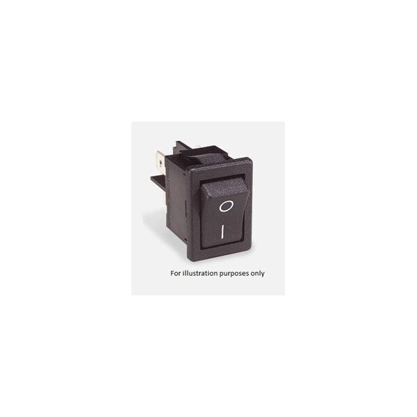 Interruptor basculante arcoeléctrico, Dpst, con pestillo, terminal de conexión rápida, actuador basculante curvo, montaje en panel - H8550VBBB