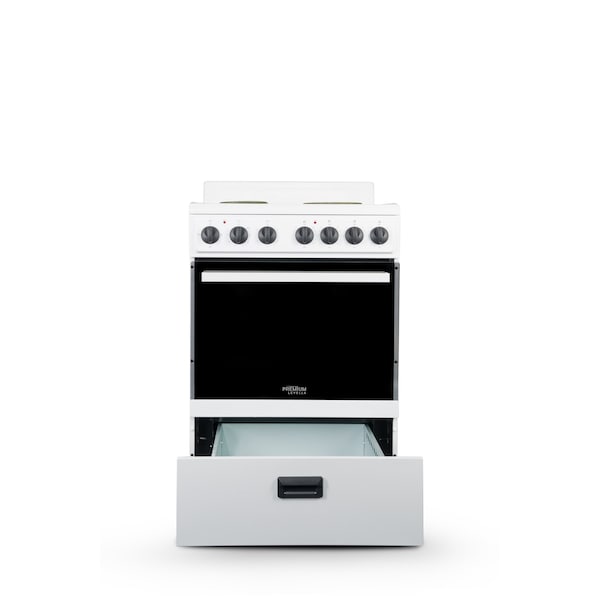 Premium Levella 24" 4-Burner Electric Stove in White -  PRE2425GW