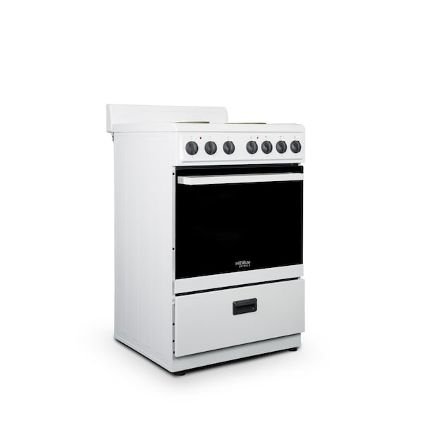Premium Levella 24" 4-Burner Electric Stove in White -  PRE2425GW