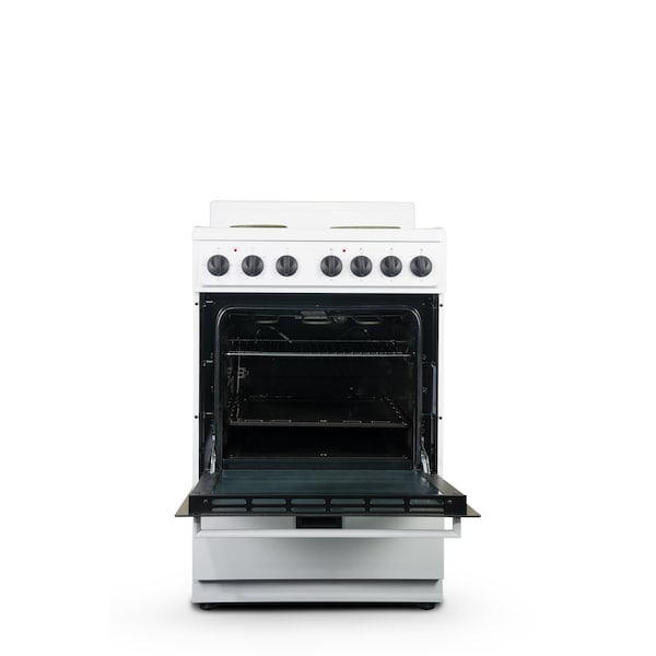 Premium Levella 24" 4-Burner Electric Stove in White -  PRE2425GW