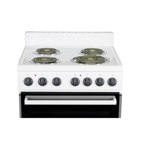 Premium Levella 24" 4-Burner Electric Stove in White -  PRE2425GW
