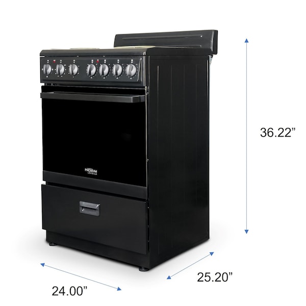 Premium Levella 24" 4-Burner Electric Stove in Black -  PRE2427GB