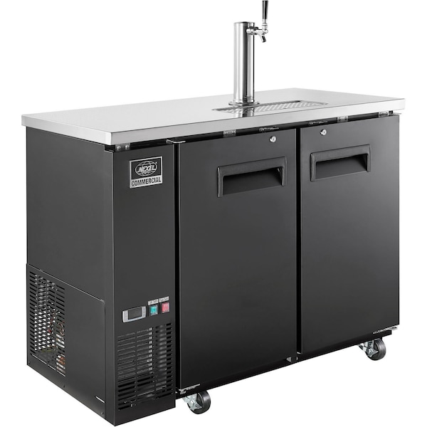 Global Industrial Nexel Beer Dispenser Cooler w/ Single Tap Dispenser, 11.8 Cu. Ft., Black - 243099