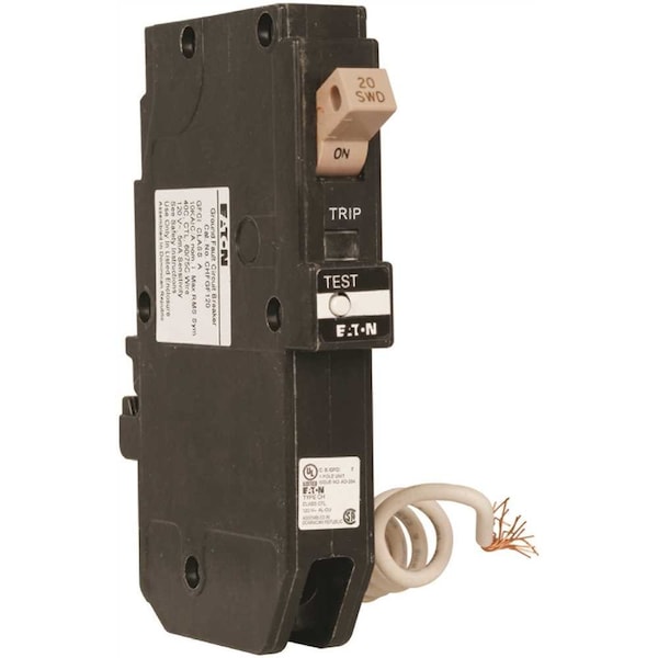 Eaton Circuit Breaker, CH Series, 20A, 1 Pole, 10kA - CHFN120GF