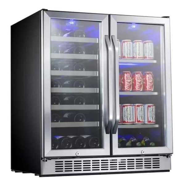 Edgestar 30 Inch Wide 28 Bottle BuiltIn Dual Zone Beverage Center with 86 Can Capacity - CWB2886FD