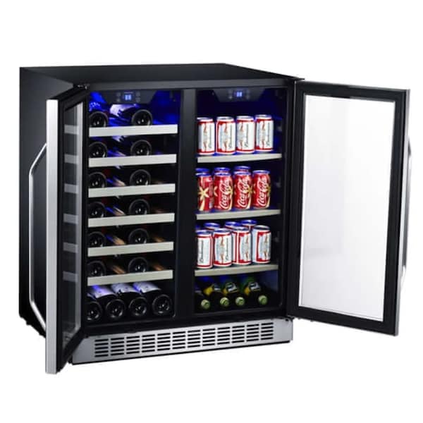Edgestar 30 Inch Wide 28 Bottle BuiltIn Dual Zone Beverage Center with 86 Can Capacity - CWB2886FD