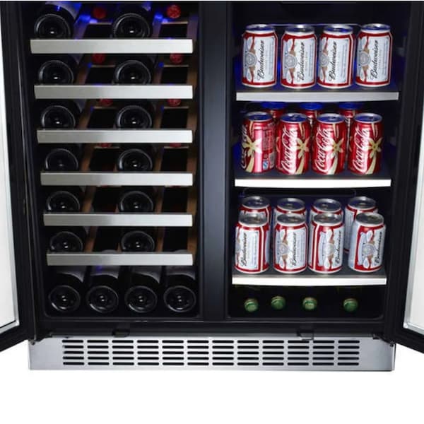 Edgestar 30 Inch Wide 28 Bottle BuiltIn Dual Zone Beverage Center with 86 Can Capacity - CWB2886FD