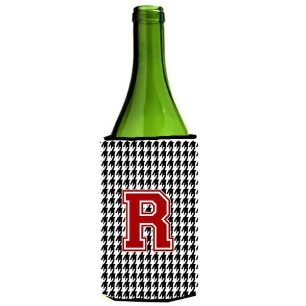 Carolines Treasures Carolines Treasures CJ1021-RLITERK Houndstooth Monogram Initial R Wine Bottle  Hugger - CJ1021-RLITERK