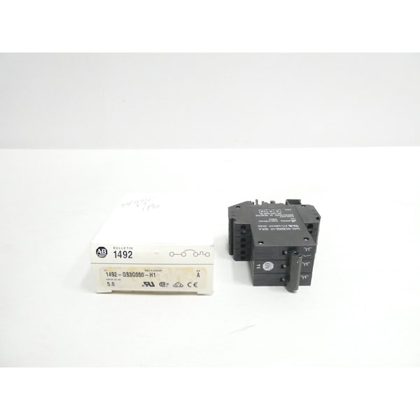 Allen Bradley Miniature Circuit Breaker, 1492-GS Series, 5A, 3 Pole, 240/480V AC, G Curve - 1492-GS3G050-H1
