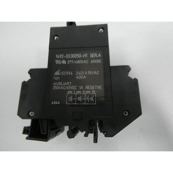 Allen Bradley Miniature Circuit Breaker, 1492-GS Series, 5A, 3 Pole, 240/480V AC, G Curve - 1492-GS3G050-H1