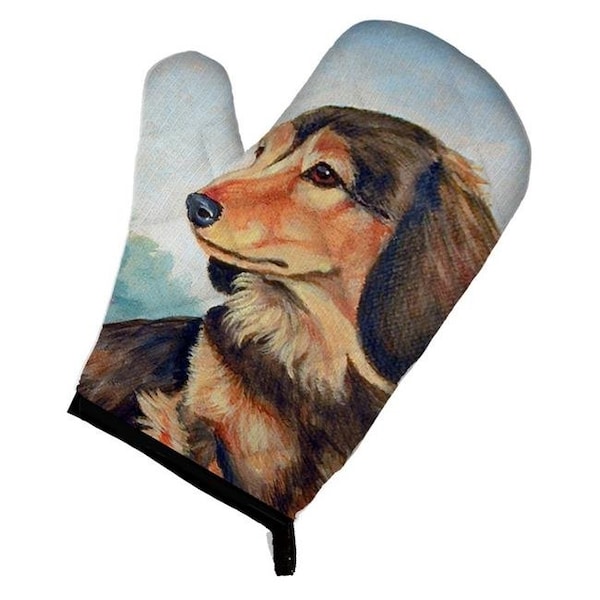 Carolines Treasures Carolines Treasures 7023OVMT Long Hair Chocolate & Cream Dachshund Oven Mitt - 7023OVMT