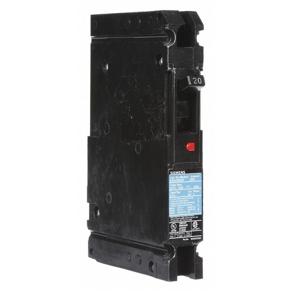 Siemens Molded Case Circuit Breaker, ED4 Series, 20A, 1 Pole, 120/277V AC, 22kA at 277V AC - ED41B020
